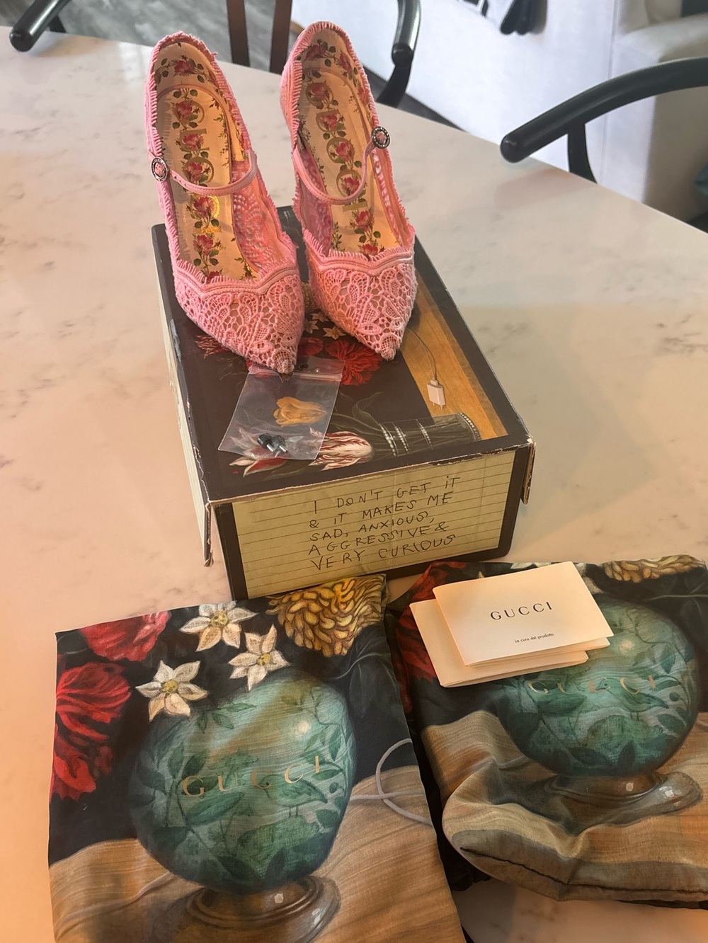 Gucci Pink Lace 050 Virginia Pump size 37